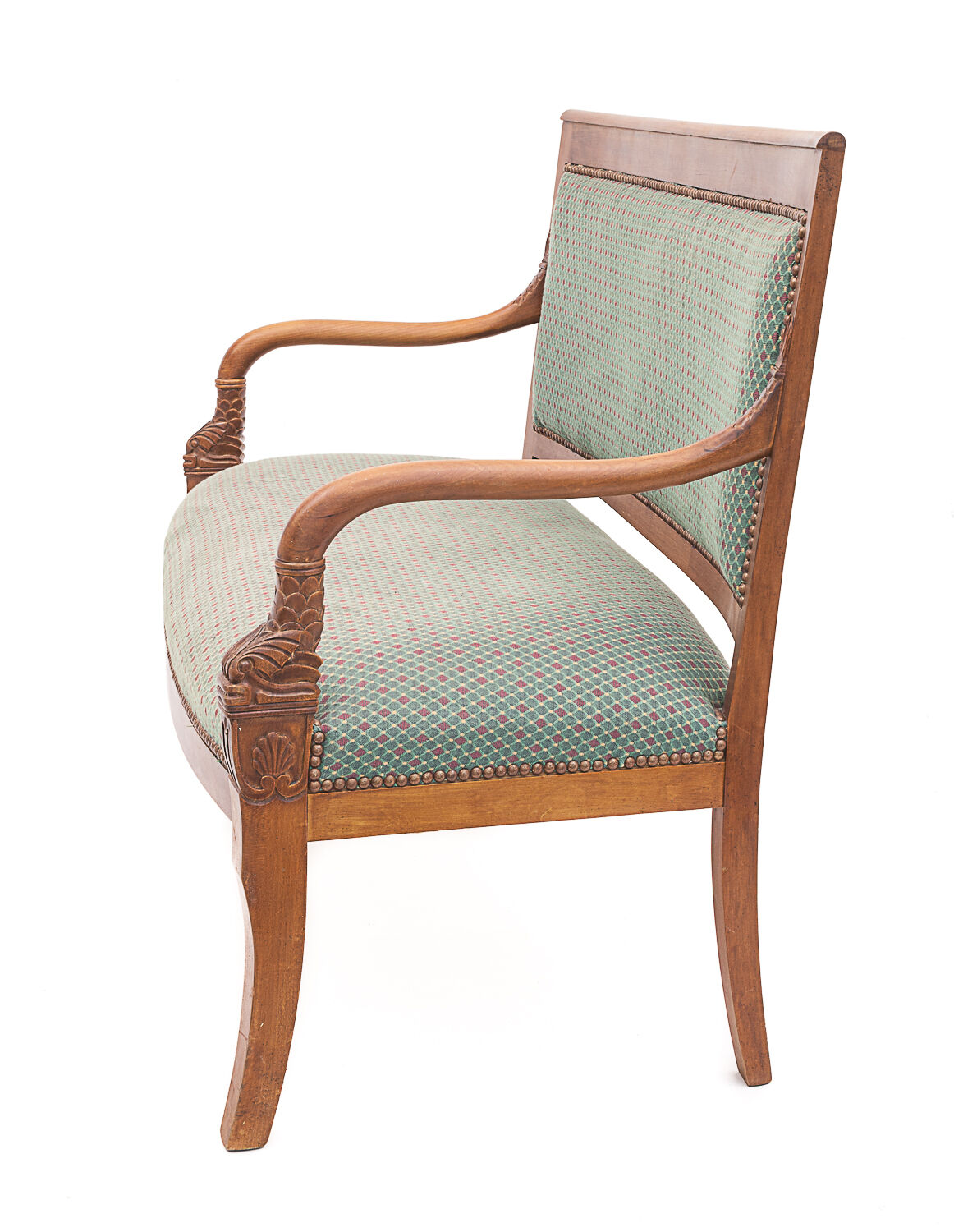 Fabric carved bench, 1930