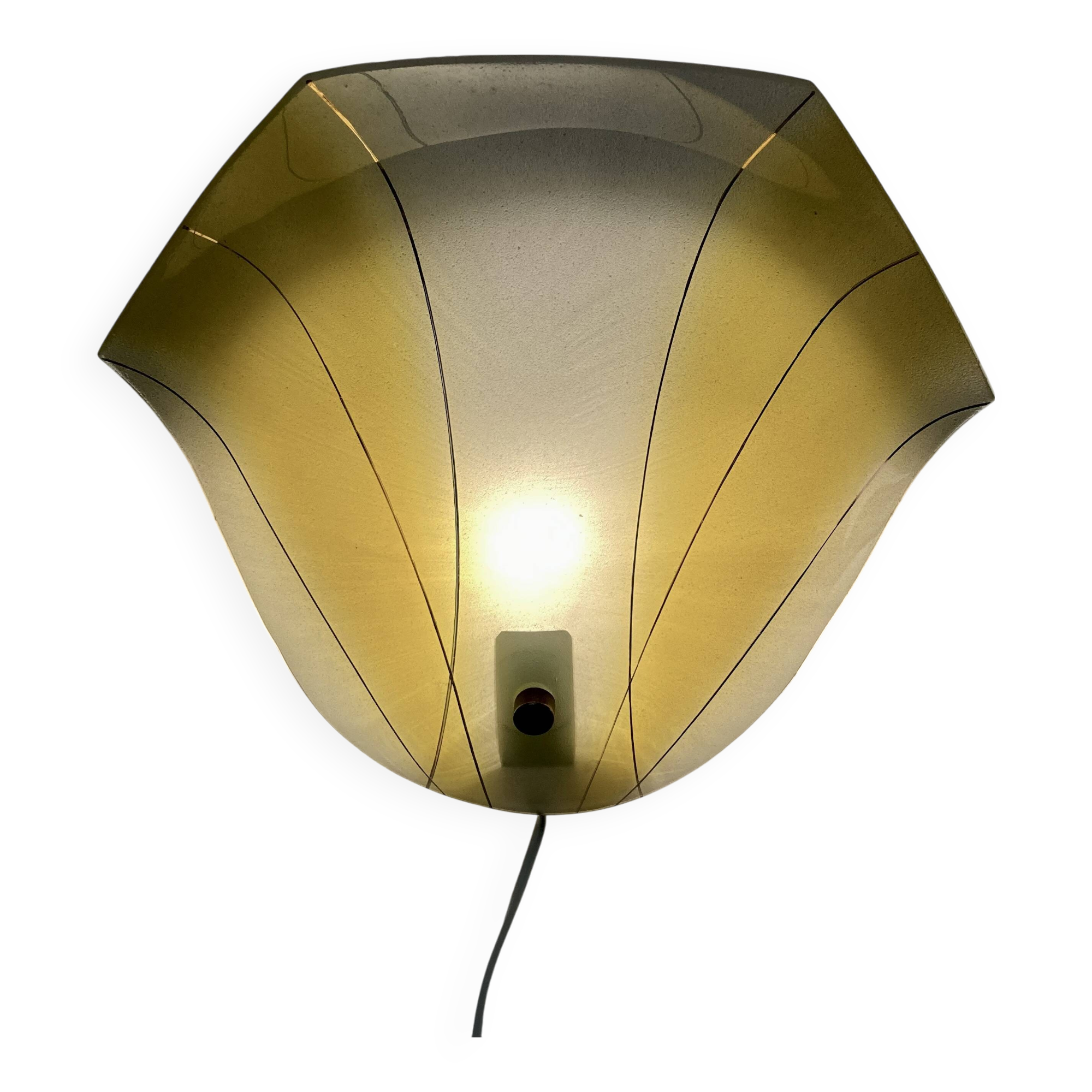Yellow glass wall lamp, Scandinavian design, 1950s.