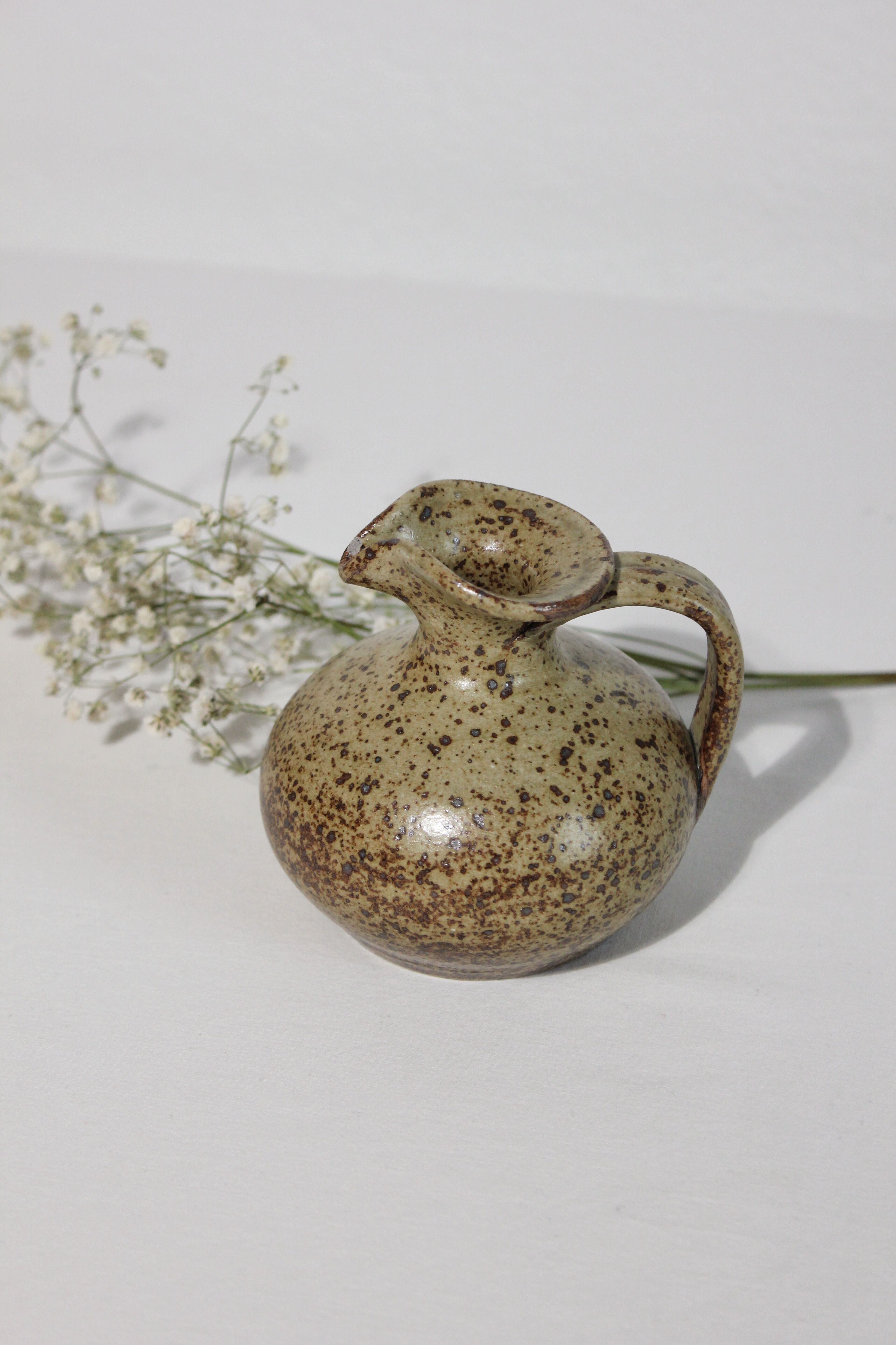 Small vintage pyrite stoneware vase
