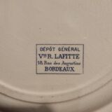 French vintage large serving plate, R. Lafitte, Terre de Fer, Salins