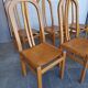 Serie de 6 chaises, chêne et cuir