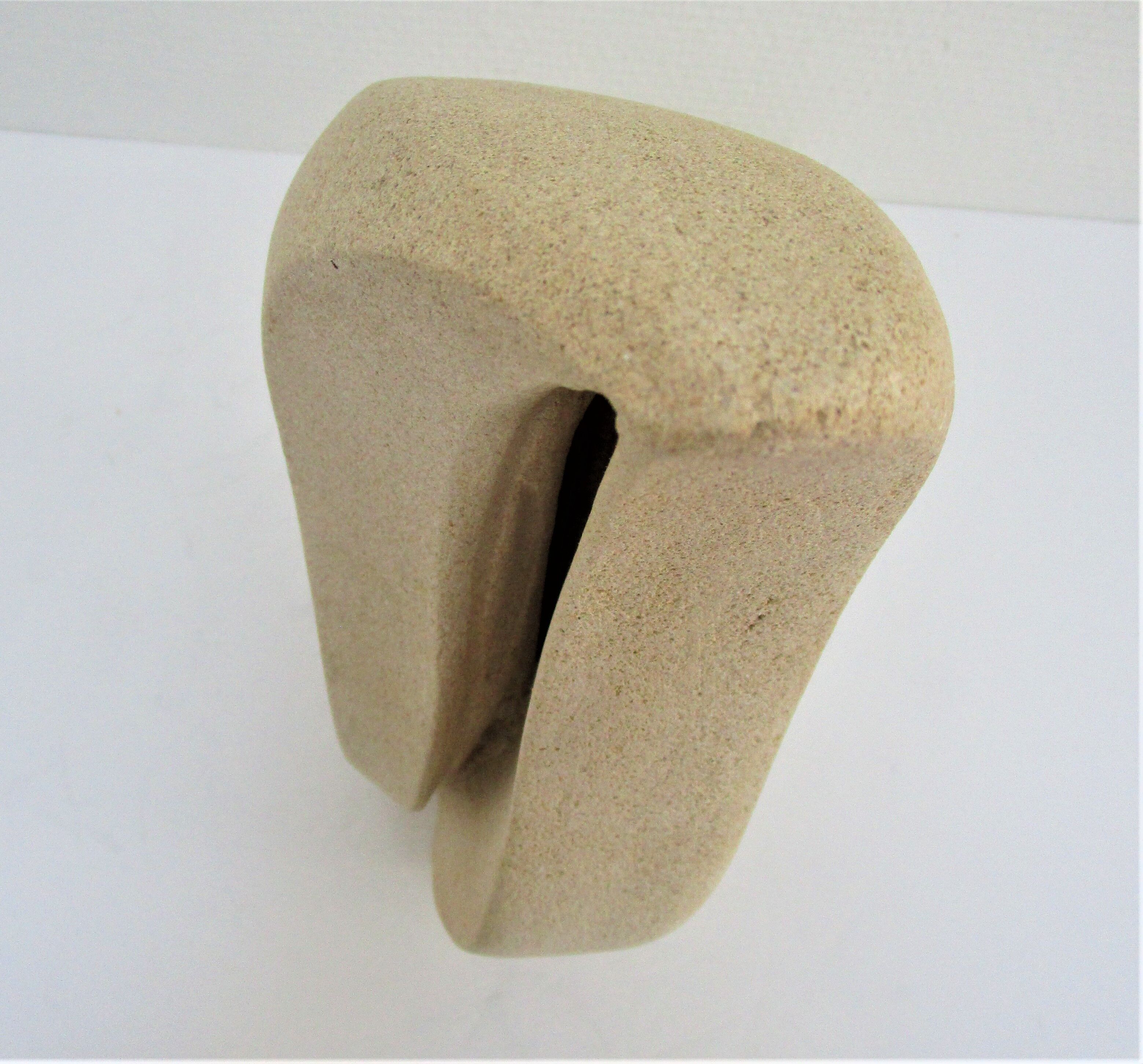 XL lamp in carved stone Arsène Galisson 80s height 40 cm