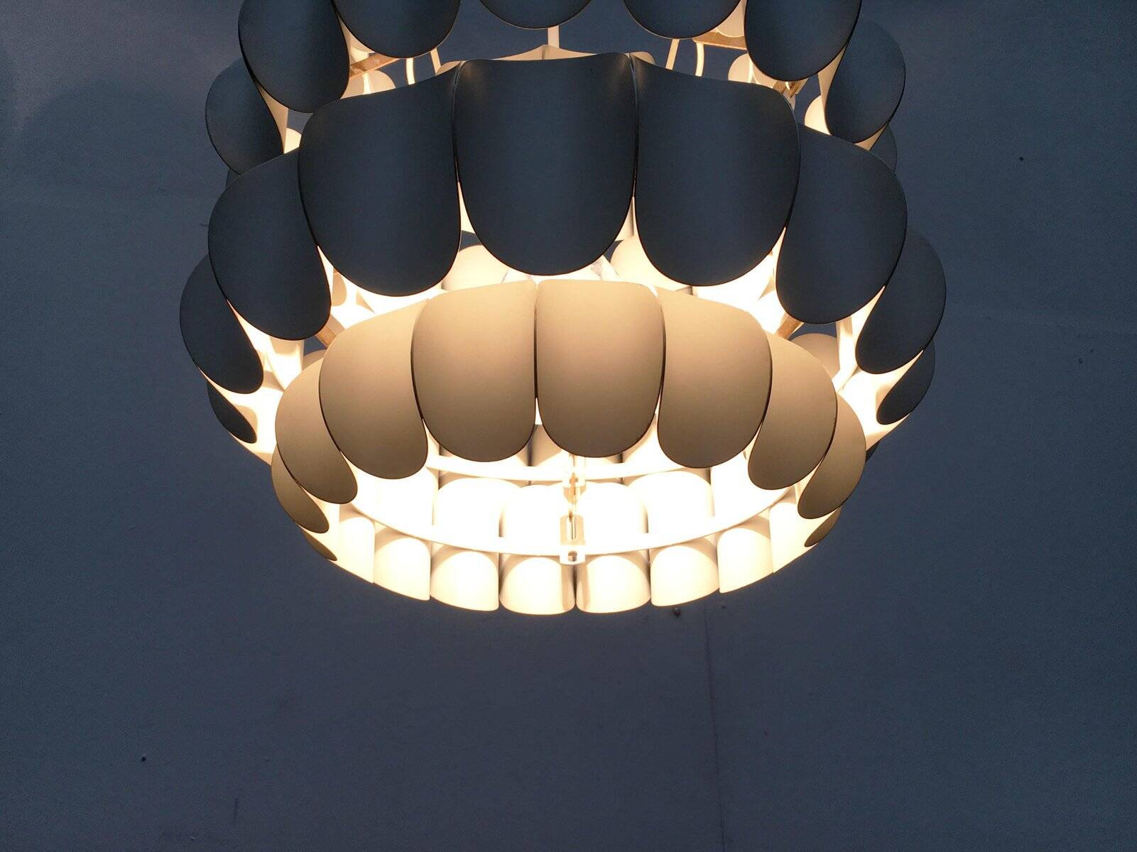 White metal pendant lamp from the mid-century by H. Zender for Temde.