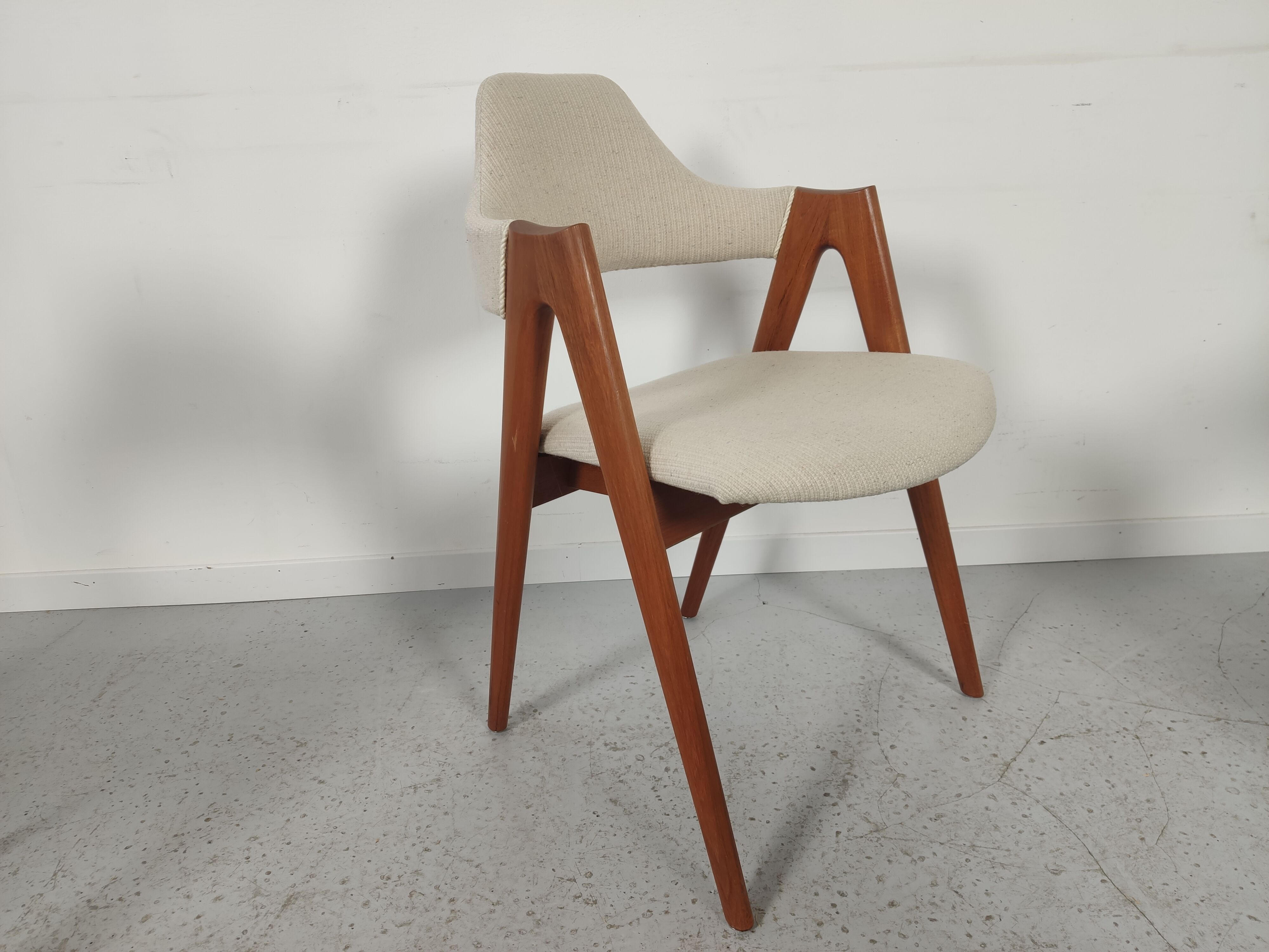 6 "compass" teak chairs by Kai Kristiansen for sva m-bler, 60s