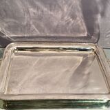 Rectangular top with handles in silver metal in Louis XVI style