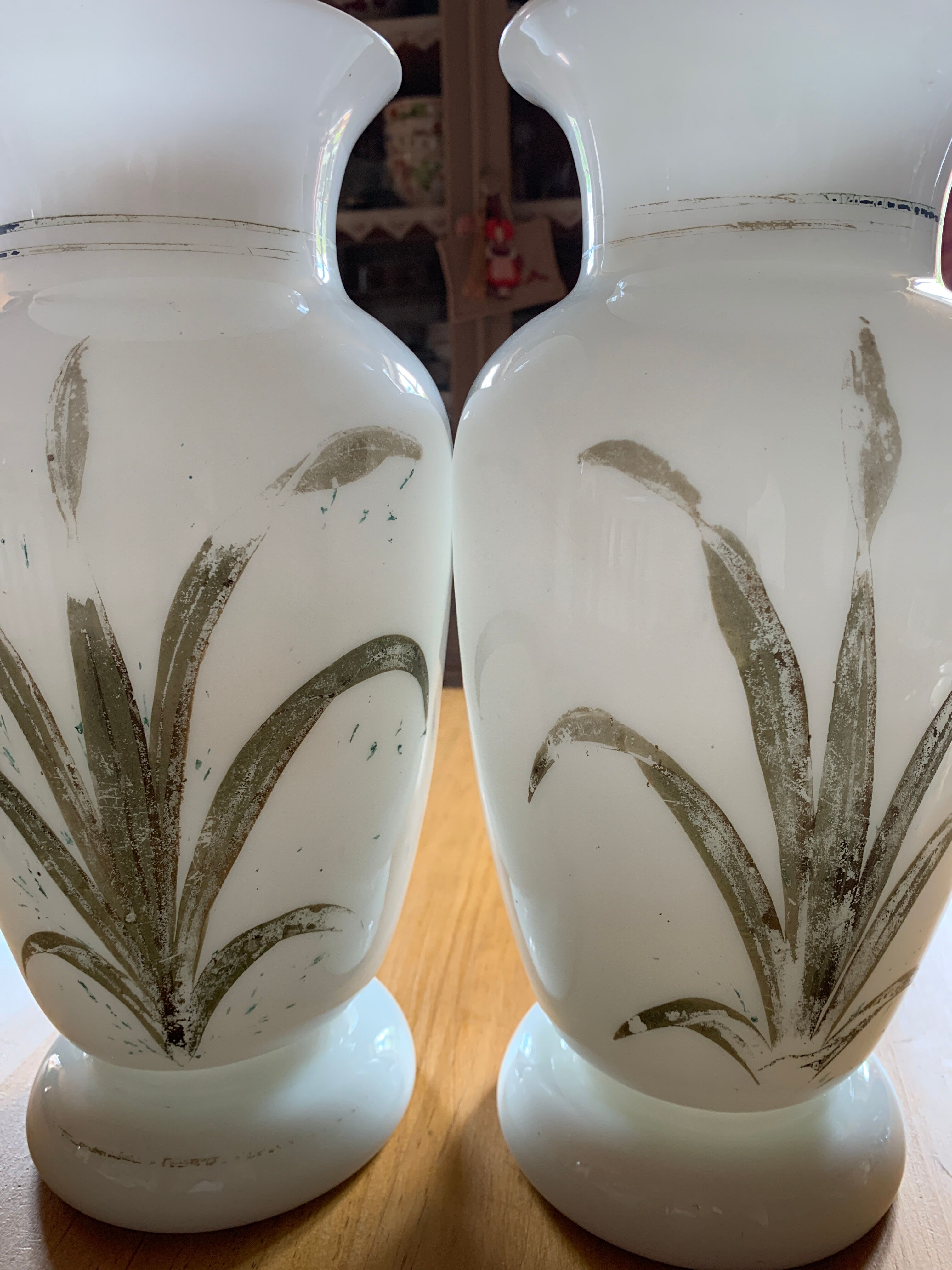 Pair of old opaline vases