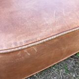 Club sofa in light brown cowhide leather
