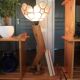 Wood and mother-of-pearl lamp