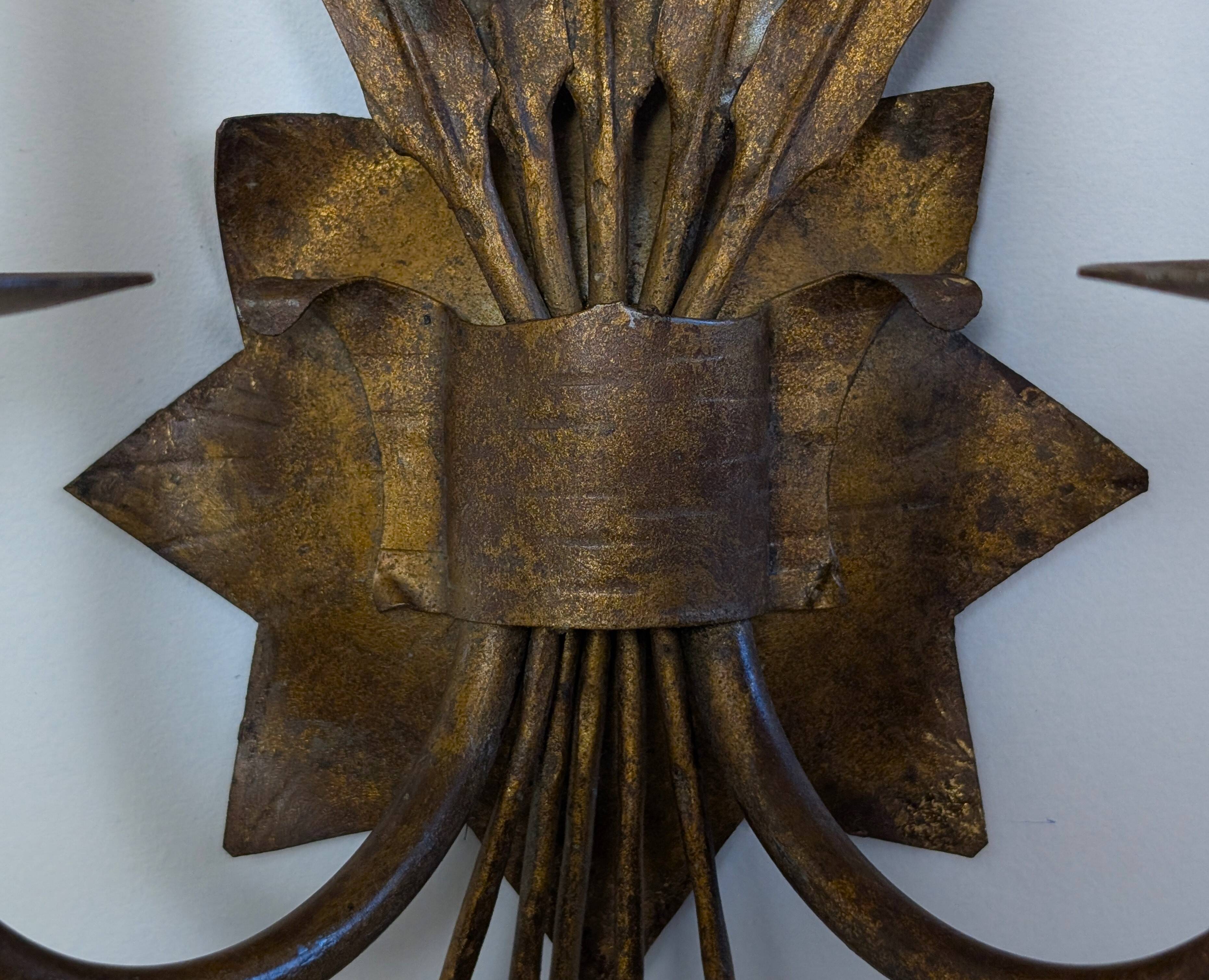 Gold leaf wall light