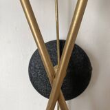 Pair of wall sconces from the 60s, gold metal and tulips.