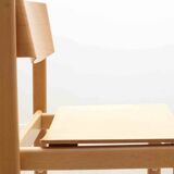 Stackable chair in curved wood from the 70s, beech stain
