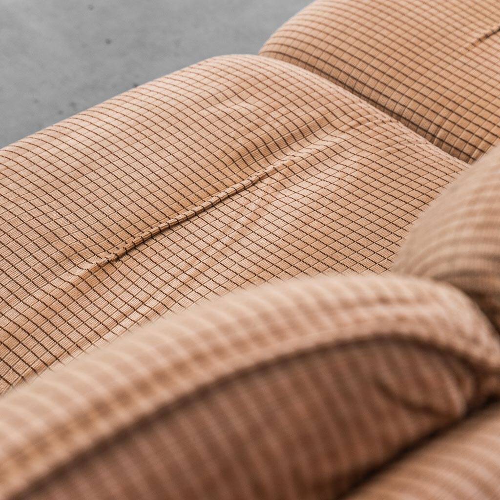 Set 3 poltrone modulari tessuto a quadretti beige anni ’70 vintage modernar