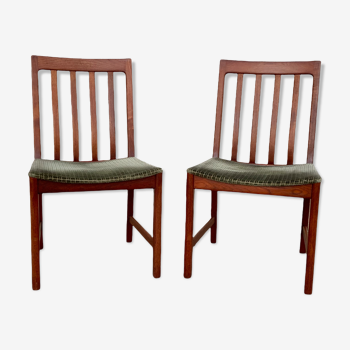 Pair of Scandinavian chairs Teak and velvet 1960