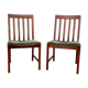 Pair of Scandinavian teak and velvet chairs from the 1960s.