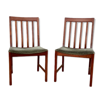 Pair of Scandinavian chairs Teak and velvet 1960