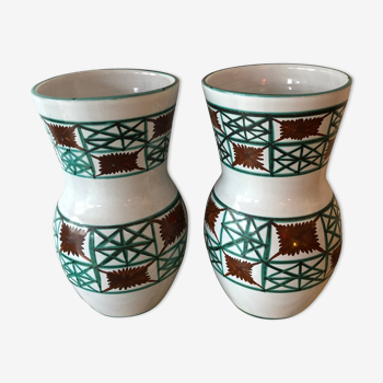 Pair of ceramic Vases, Robert Picault, Vallauris.