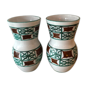 Pair of ceramic Vases, Robert Picault, Vallauris.