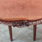 Paire Anciennes Chaises Rocaille Assises Velours /Bois Sculpté