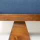 Bench in ash and glacier blue velvet. Contemporary.