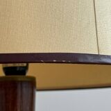 Lampe de table vintage en bois et laiton