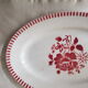 Old oval dish in luneville earthenware model evian floral decoration