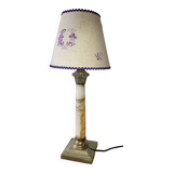 Lampe à poser en marbre et laiton