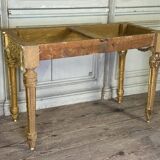 Louis XVI Console in Gilded Wood, Grey Ardennes Marble, 18th Century