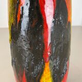 R fat lava multi-color vase scheurich, germany wgp, 1970s
