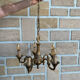 Elegant antique bronze chandelier with 5 light arms, in Louis XV style.