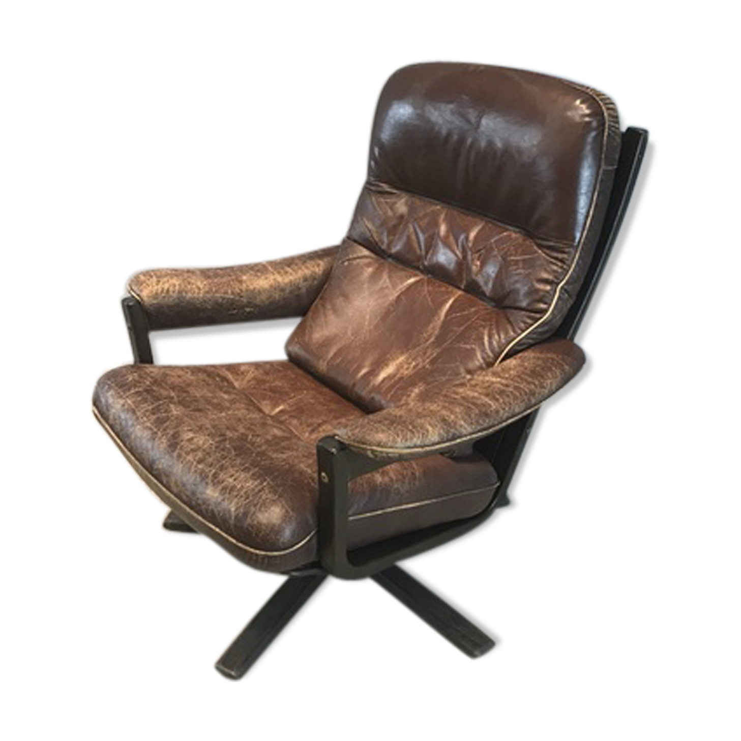 Danish swivel adjustable armchair of the 1970s