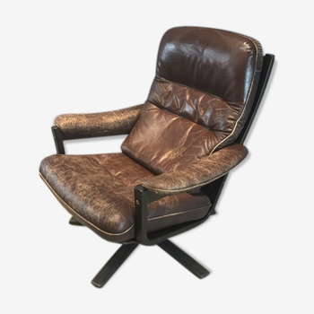 Danish swivel adjustable armchair of the 1970s