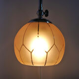 Lampe en chrome et en verre rose art déco