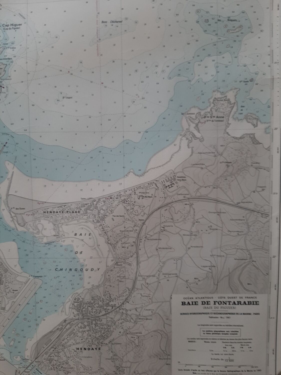 Nautical chart of the Bay of Hendaye