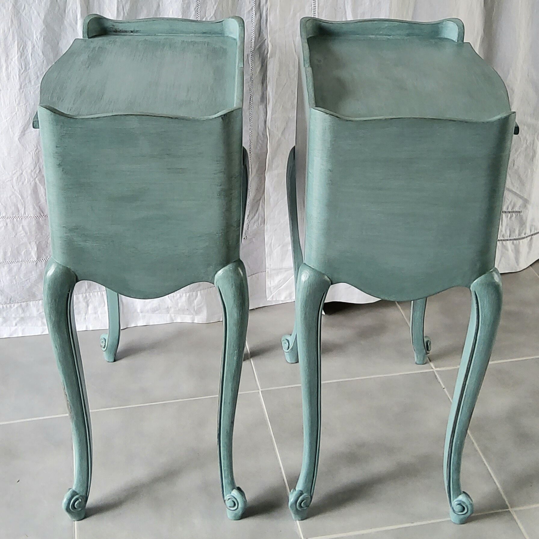 Pair of patinated Louis XV bedside tables