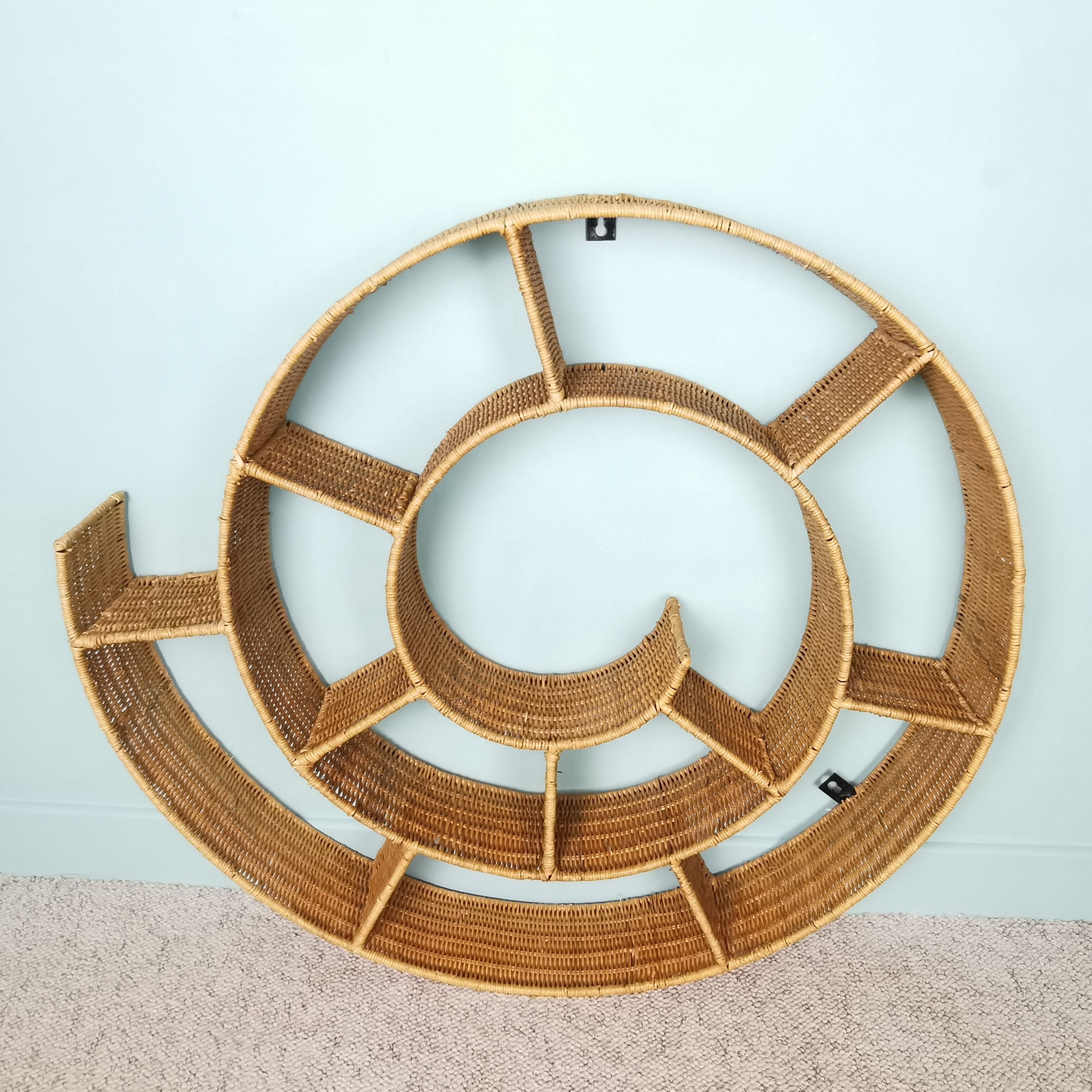 Rattan spiral shelf