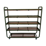 Old industrial shelf with wheels