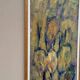 Large Swedish Oil on Panel – "Green Composition" – Signed – Vintage and Recently Framed – 77 × 41 cm (30.3 in × 16.1 in)