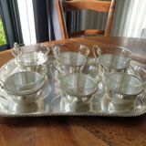Silver coffee set and glass schott mainz 1970