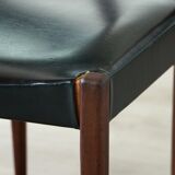 Series of 6 chairs in skai and teak