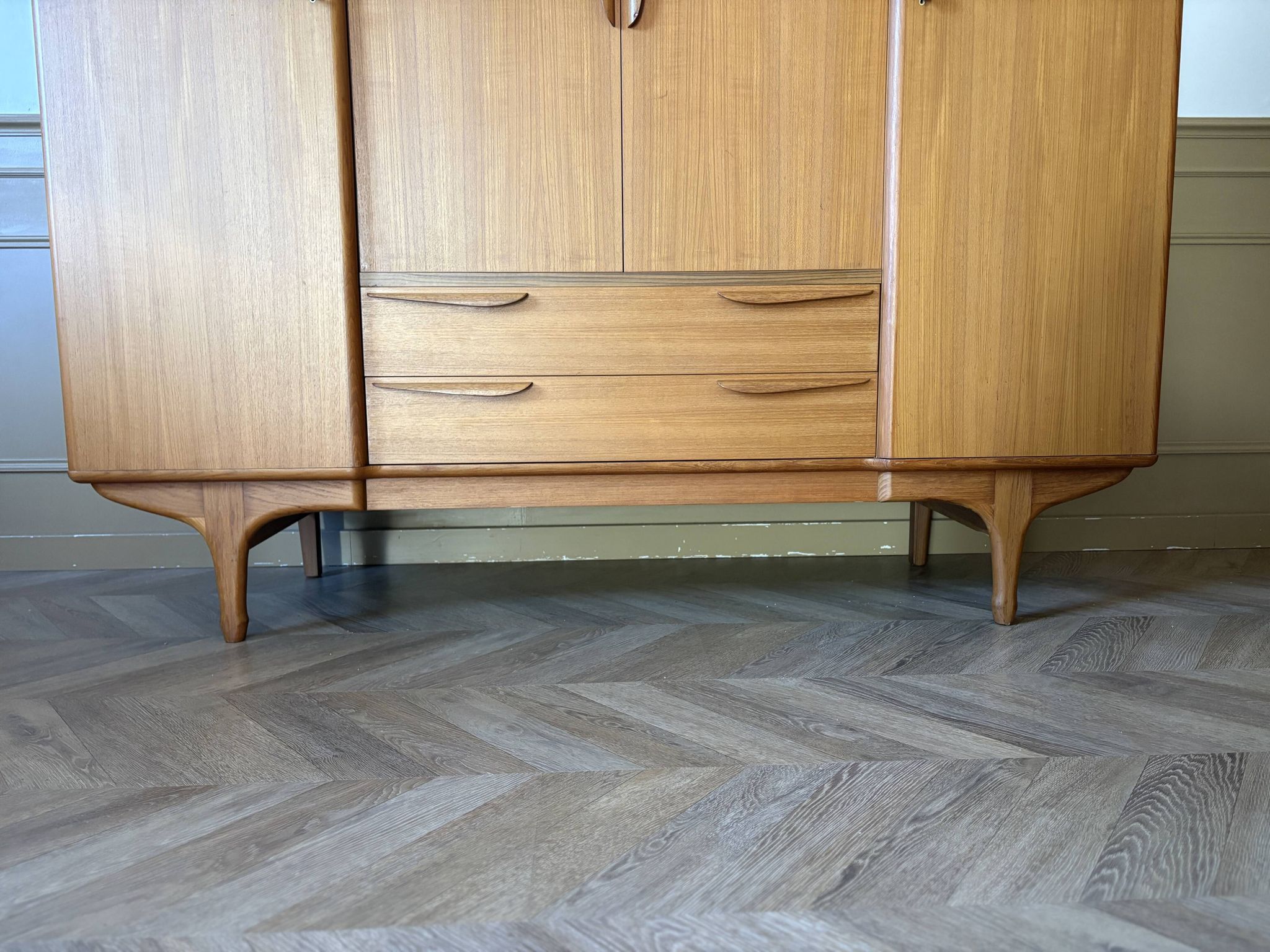 Vintage teak Scandinavian wardrobe