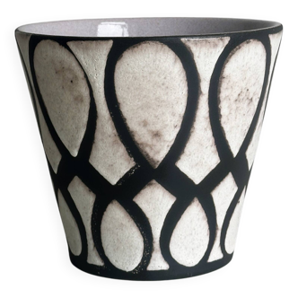 Cache-pot motifs abstraits noirs