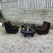Table basse ronde noire