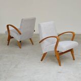 Pair of restored armchairs in large bouclette by Frantisek Jirak for Tatra 1960