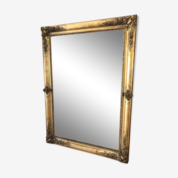 Golden mirror with leaf 141x102