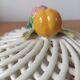 Vintage woven box - Fruit decor in slipware