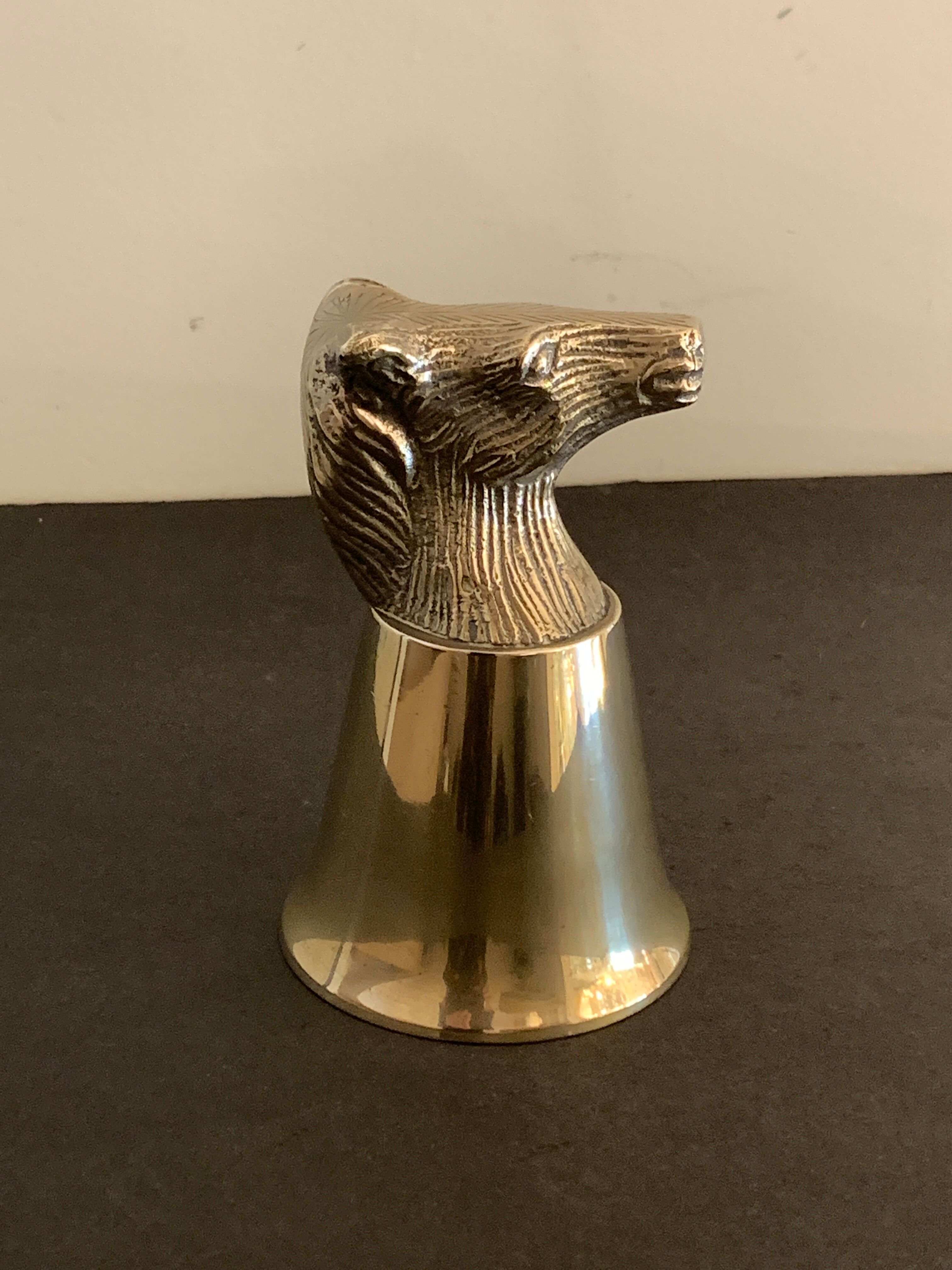 Glass or stirrup cup Gucci horse metal silver