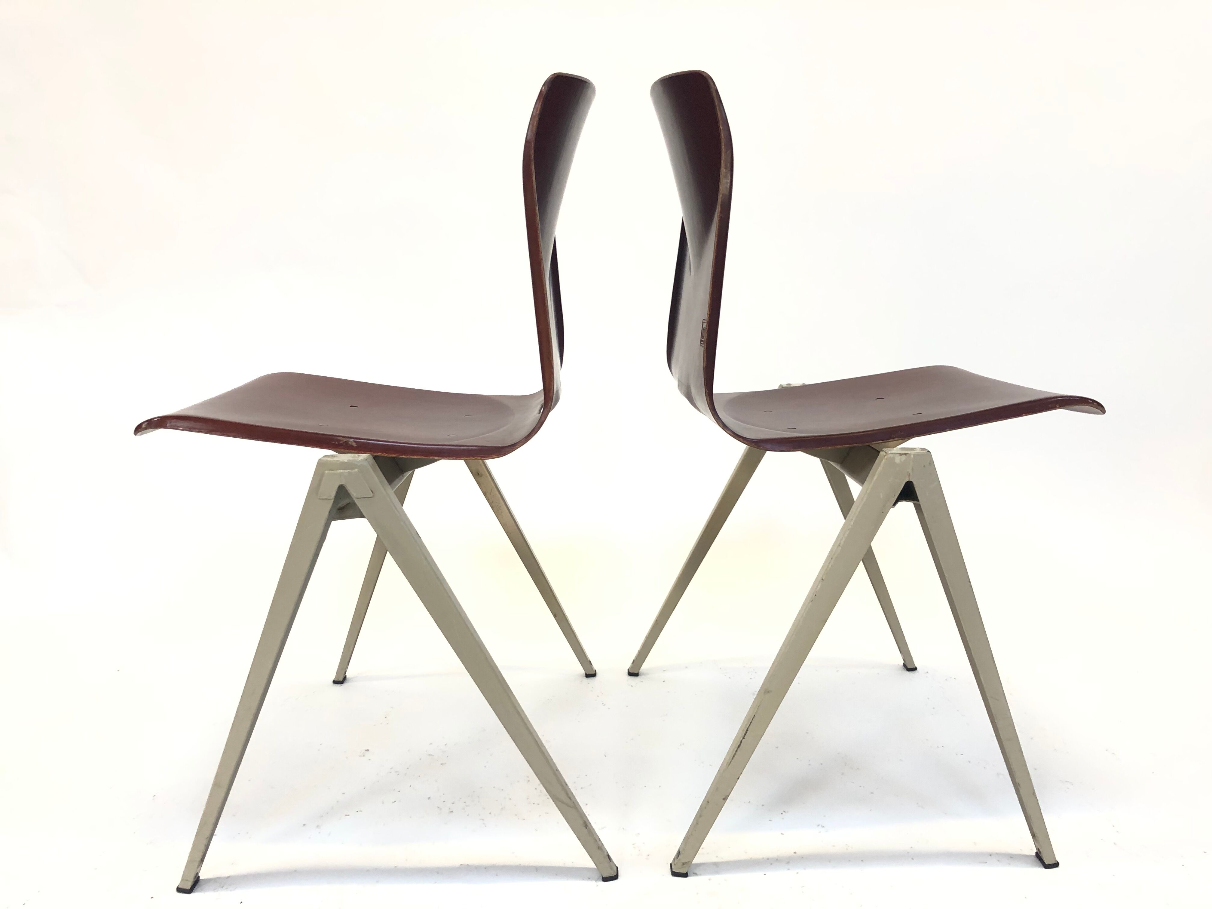 Lot of 4 vintage chairs Galvanitas S22 in the Netherlands