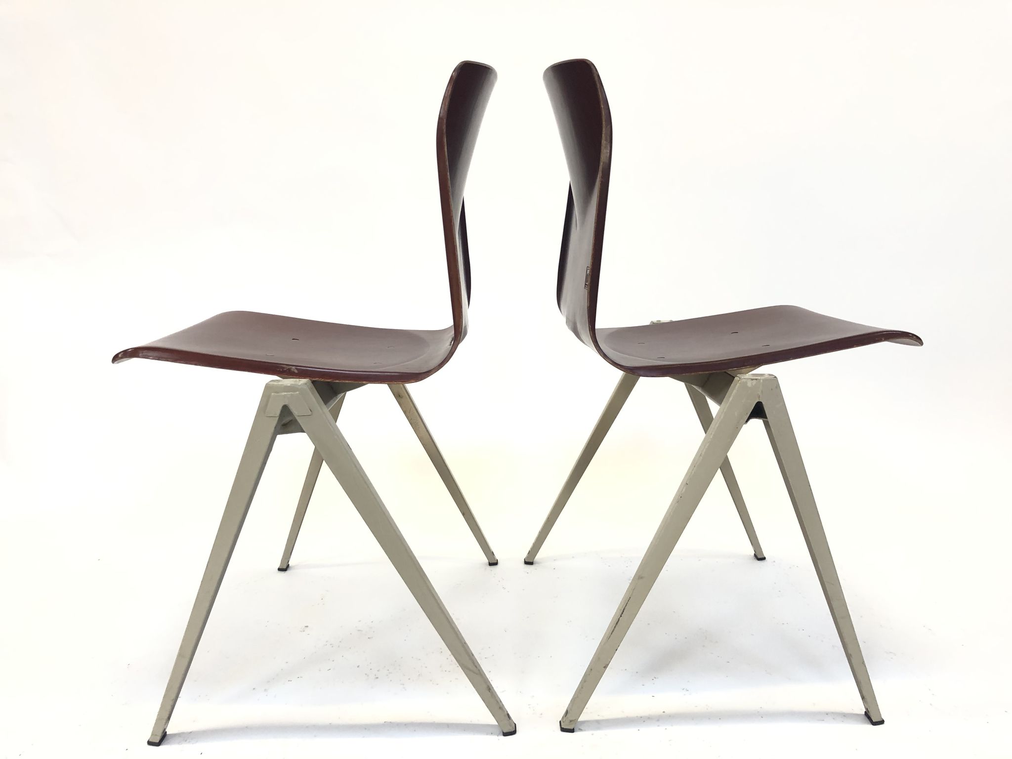 Lot of 4 vintage chairs Galvanitas S22 in the Netherlands