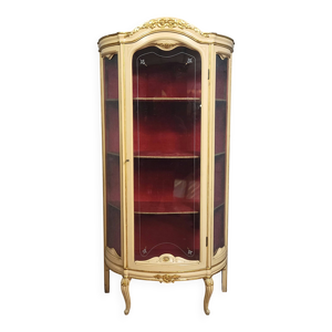 vitrine galbée de style - bois