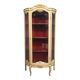 Curved display cabinet in Louis XV style, in cream lacquered wood enhanced with gilding.